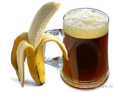 Протираковий квас: 2-3 склянки дрібно порізаних бананових кожурок, 1 склянка цукру і 1 ч