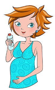 У першій половині вагітності, приблизно до 20-го тижня (4-5 місяць), рекомендується більше пити, і актуальна тільки нижня норма