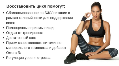 Зменшіть інтенсивність фізичного навантаження;   Перерахуйте калорійність раціону з урахуванням доступною енергії   ;   У дні тренувань компенсуйте витрачені на занятті калорії харчуванням до рівня доступної енергії