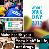 12 серпня 2013 - Щороку в Міжнародний день боротьби зі зловживанням наркотичними засобами та їх незаконним обігом - також відомий як Міжнародний день боротьби з наркотиками - офіси УНП ООН по всьому світу організовують і беруть участь в місцевих заходах щоб відсвяткувати цей день