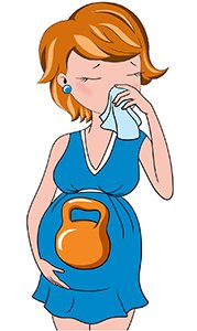 Дії вагітної жінки будуть залежати від симптомів (описані вище)