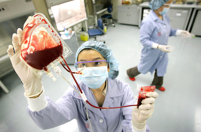 Отримана плазма заморожується