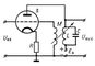 1 - підсилювач електричних коливань;  2 - ланцюг зворотного зв'язку (стрілкою показано напрямок поширення сигналу по ланцюгу зворотного зв'язку від її вхідних затискачів до вихідних): Zіст - повний опір джерела сигналу Еіст;  Zнагр - повне опір навантаження підсилювача